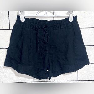 Wilfred Paper Bag Style Shorts Black 0 Mid-Rise Summer Wear Bottoms